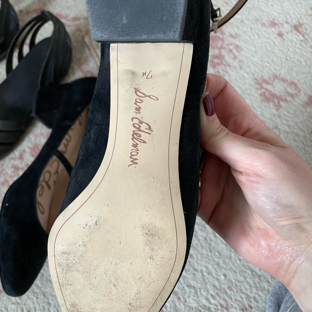 Sam Edelman black suede heels - Picture 5 of 7